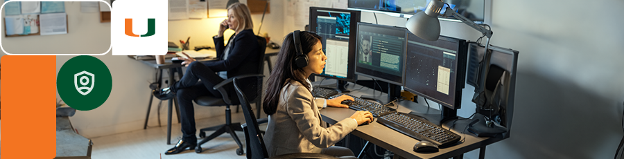 A Woman is working in cybersecurity